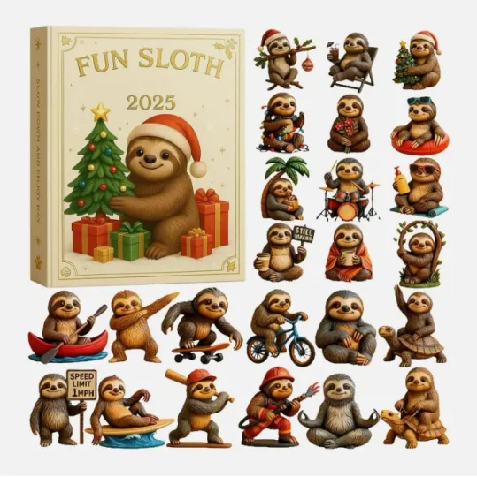 Discover 2025 Christmas Sloth Acrylic Advent Calendar, 24-Day Countdown Ornament