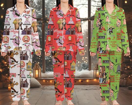 A Christmas Story Pajamas Set Ralphie Pink Bunny Pajamas You'll Shoot Your Eye Out Christmas Pajamas Matching Family Christmas Pajamas Set