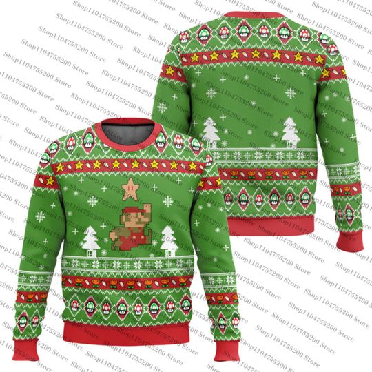 Super Japanese Games Ugly Christmas Sweater Holiday Sweatshirt Men Women Pullover Xmas Santa 2026 New Hot Sale Top Round Neck