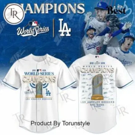 Discover 2025 L.A. D0dg*rs WS Champions White Jersey, Gift For Fans, Christmas Gift