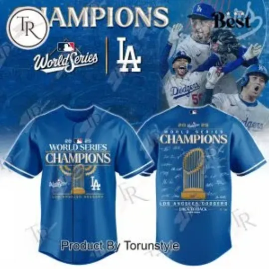 Discover 2025 L.A. D0dg*rs WS Champions Blue Jersey, Gift For Fans, Christmas Gift