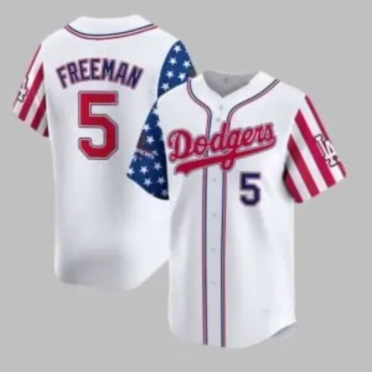 Discover 2025 L.A. D0dg*rs Freem@n 4th of July Jersey, Gift For Fans, Christmas Gift