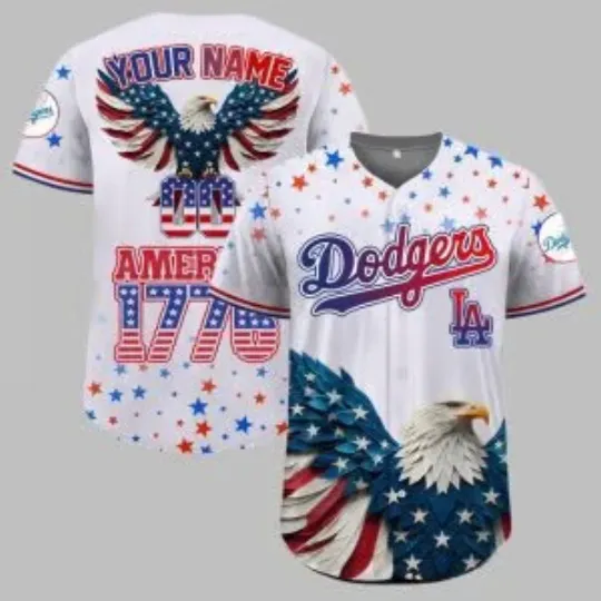 Discover L.A. D0dg*rs Independence Day Baseball Jersey 2025, Gift For Fans, Christmas Gift