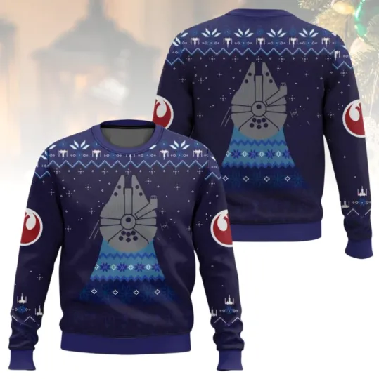 Discover Star Wars Christmas Ugly Sweater, Millennium Falcon Holiday Sweater