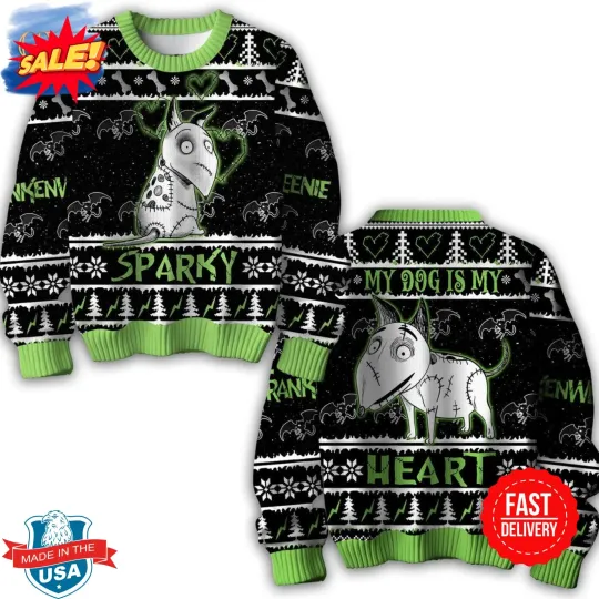 Frankenweenie Sparky Black Ugly Sweater