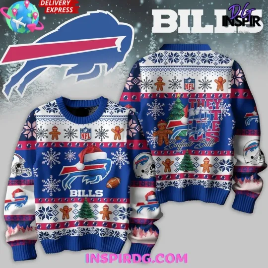 football Buffalo Bill Gingerbread Christmas Ugly Heavy Freece Sweater Unisex