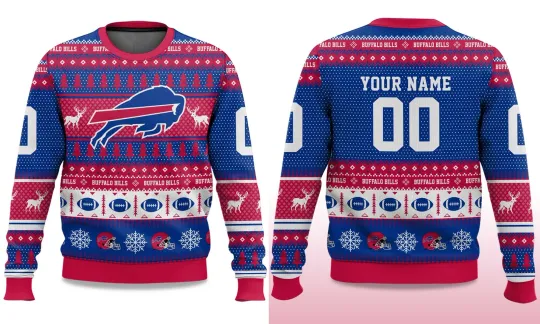 2025 Christmas Buffalo Bill Personalized Ugly Heavy Freece Sweater