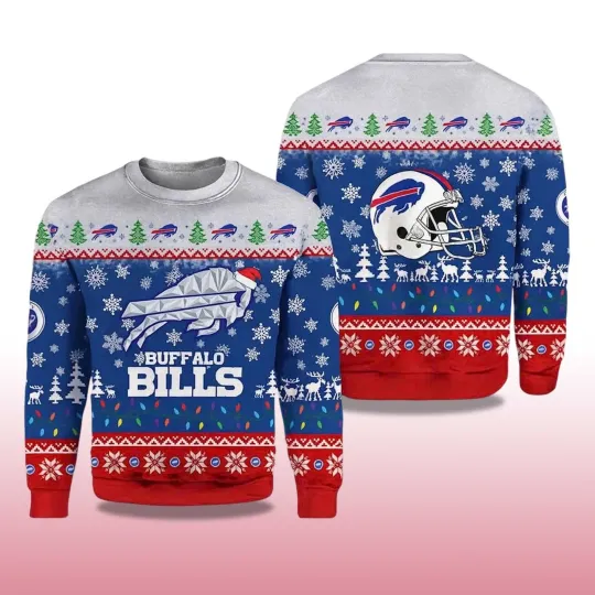 Buffalo Bill 2025-2026 Rivalries Cold Front Ugly Christmas Heavy Freece Sweater