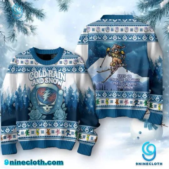 Grateful De*ad Cold Rain And Snow Ugly Christmas Sweater