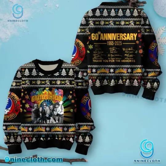 Grateful De*ad 60th Anniversary Ugly Christmas Sweater