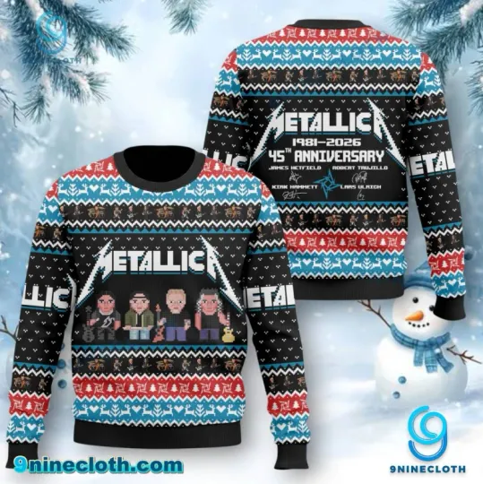 Me/tall//ica 45th Anniversary 1981-2026 Ugly Christmas Sweater