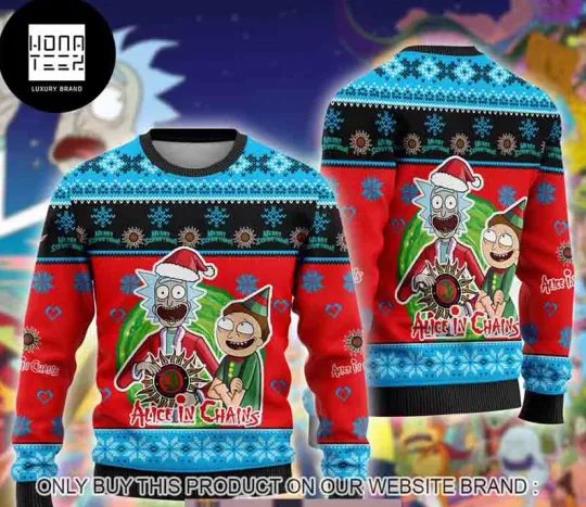 ALC Band With Rick And Rickandmorty Happy Xmas 2025 Ugly Christmas Sweater