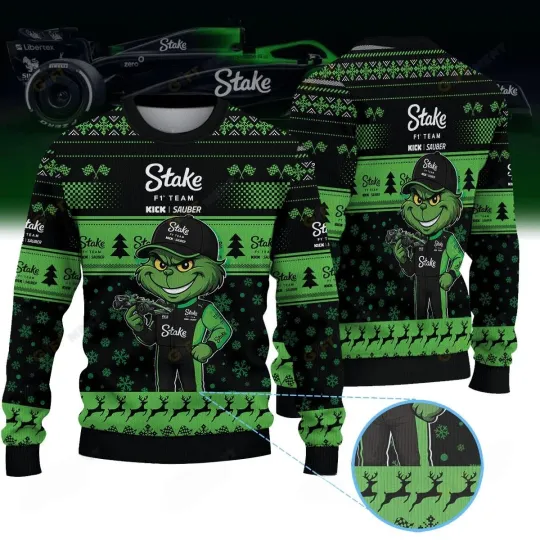 Discover Stake Team Kick Sauber × funny character Ugly Christmas Sweater