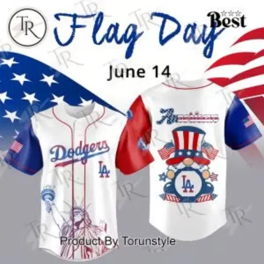 Discover L.A. D0dg*rs x Flag Day 2025 Limited Jersey, Gift For Fans, Christmas Gift