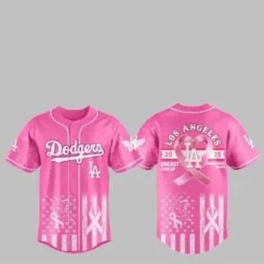 Discover L.A. D0dg*rs Breast Cancer Awareness 2025 Jersey, Gift For Fans, Christmas Gift