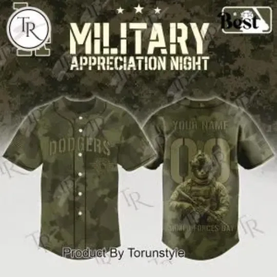 L.A. D0dg*rs x Armed Forces 2025 Custom Jersey, Gift For Fans, Christmas Gift