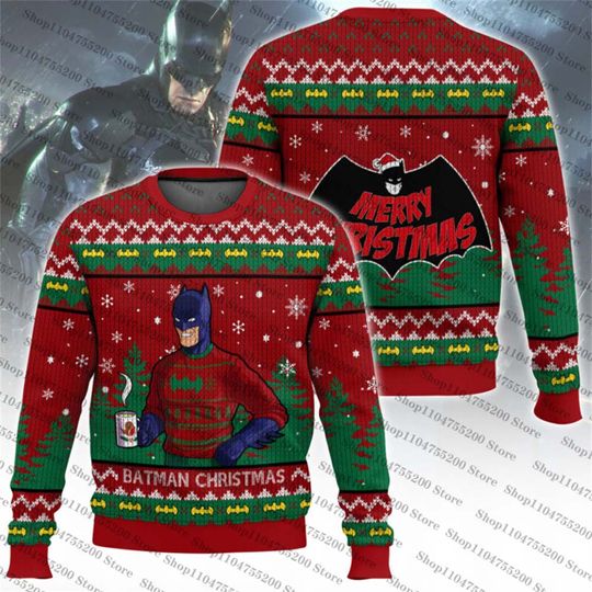 Bat Ugly Christmas Sweater Holiday Sweatshirt Men Women Pullover Xmas Santa 2026 New Hot Sale Top Round Neck Long Sleeve