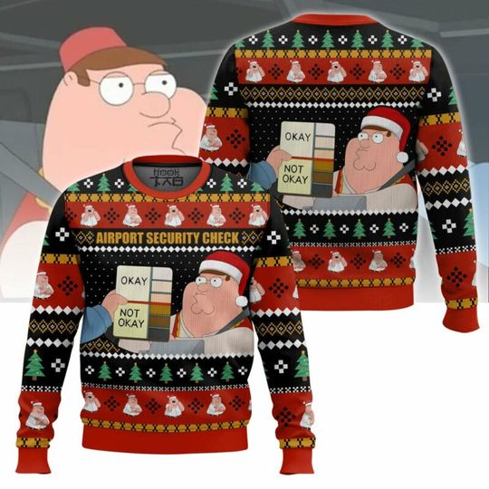 Discover Security Check Family Guy Ugly Christmas Sweater Funny Holiday Party Pullover Oversized Sweater for Men Women Xmas Gift 2026