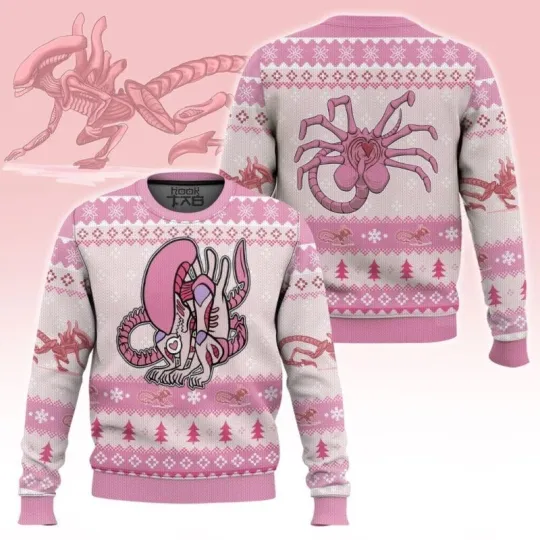 Discover Pink Xenomorph Alien Ugly Christmas Sweater