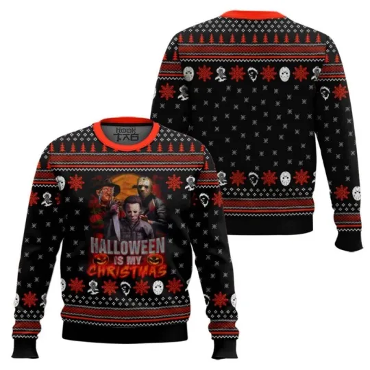 Discover Hallowen Thriller Is My Christmas Ugly Christmas Sweater