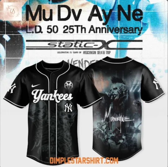 Discover Yankees x Mudvayne L.D.50 25th Anniversary Tour 2025 Baseball Jersey Full Print