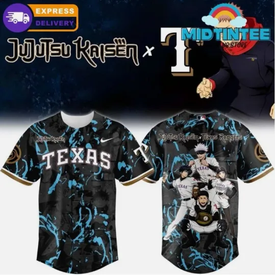 Discover New Men Texas Ranger city x 2025 Jujutsu Satoru Night Baseball Jersey