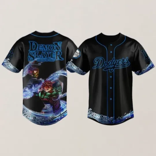 New Men Dodgers x demon Kamado tanjiror 2025 Baseball Jersey Full Print 3D
