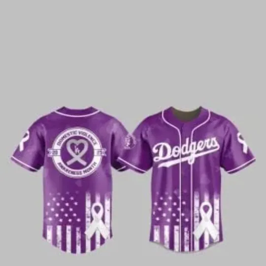 Discover L.A. D0dg*rs Domestic Violence Awareness 2025 Jersey, Gift For Fans, Christmas Gift