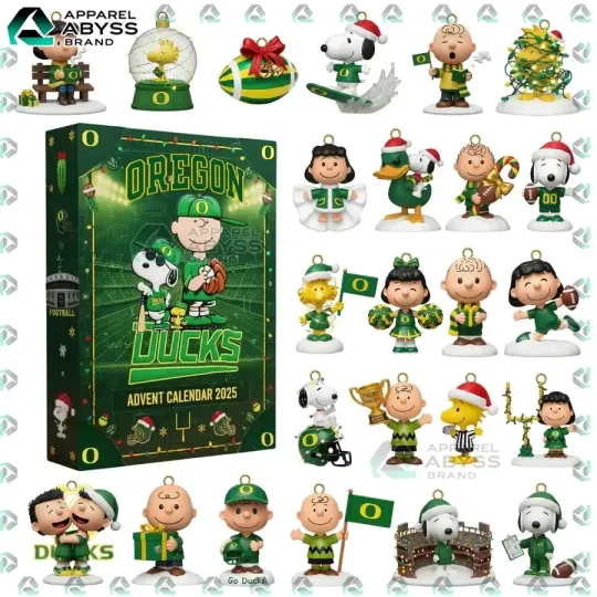 Discover HOT!! Oregon Football Team x Snoopy Peanuts 2025 Advent Calendar Gift