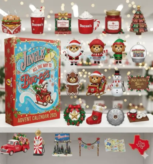 Discover Buc-ees Advent Calendar 2025, 24 Days of Christmas Surprises Countdown Gift