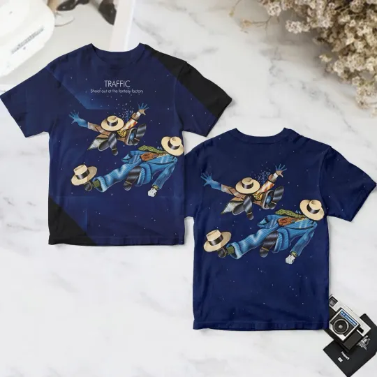 Discover Traffic Shoot Out 3D T-Shirt with Fantasy Factory Album Cover Design