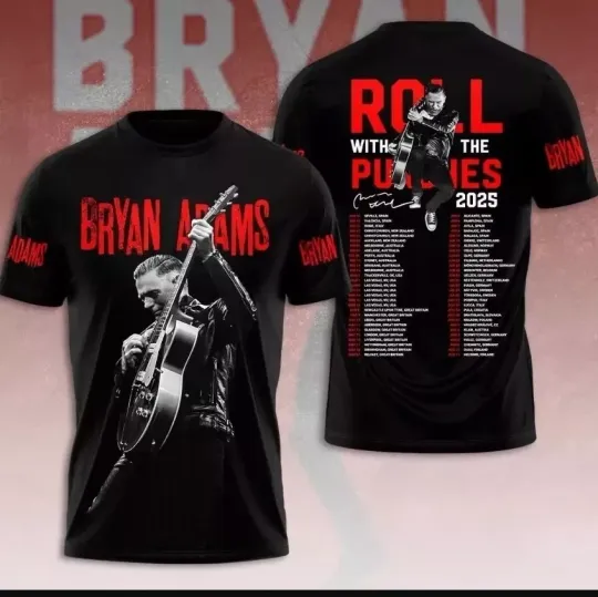 Discover Bryan Adams Roll with the Punches 2025 3D T-Shirt