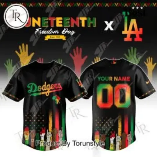 Discover L.A. D0dg*rs x Juneteenth 2025 Custom Jersey, Gift For Fans, Christmas Gift
