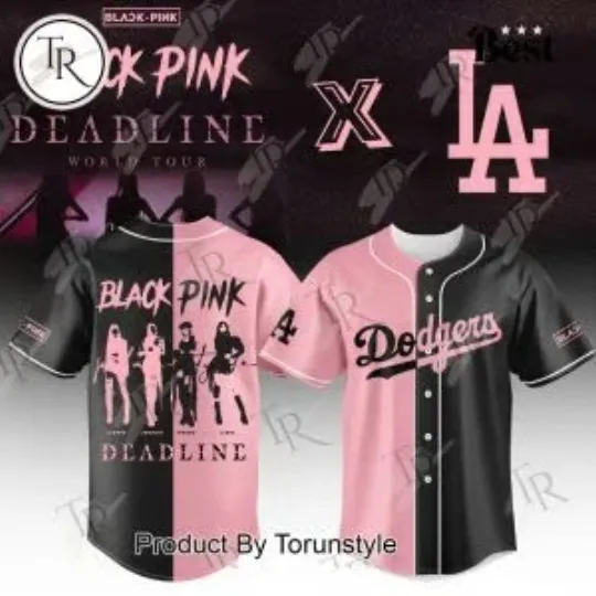 Discover L.A. D0dg*rs x BL@CKP!NK Deadline 2025 Jersey, Gift For Fans, Christmas Gift