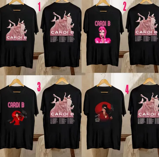 Discover Custom Cardi B Little Miss Drama Tour 2026 Double Sided T-Shirt