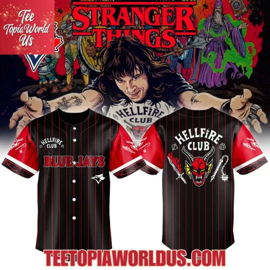 Toronto Blue.J x Hellfire Club Redline Pinstripe Jersey, Gift For Fans, Christmas Gift
