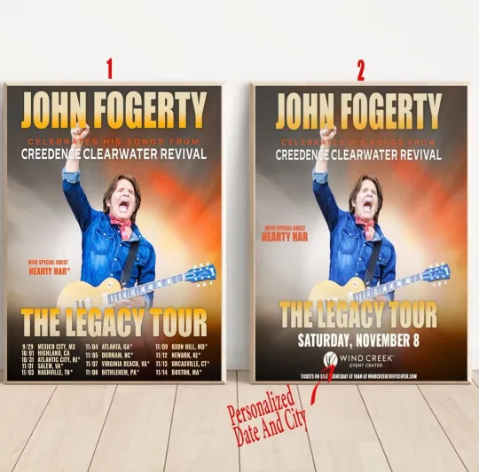 John Fogerty The Legacy Tour 2025 Vertical Poster
