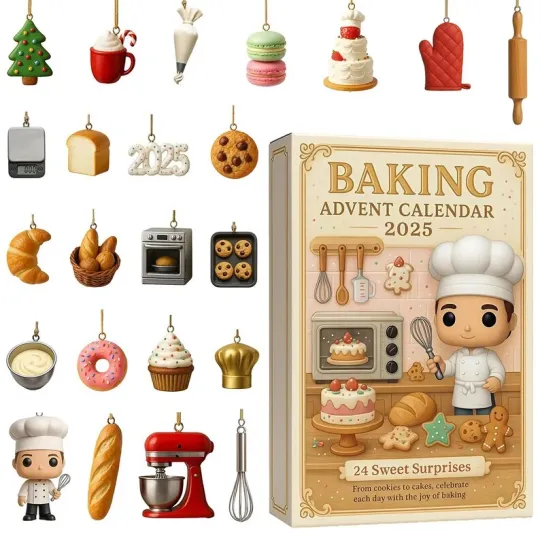 Discover 2025 Baking Advent Calendar, 24 Christmas Baking Figurines Countdown