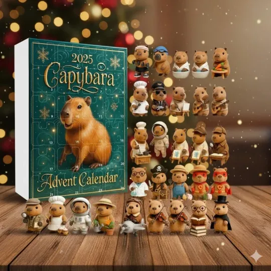 Discover Capybara Advent Calendar 2025, 24 Acrylic Christmas Tree Ornaments Gift Set