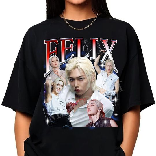 Discover Felix Stray Kids Kpop Shirt, Felix Stray Kids Retro Style Shirt, Felix Stray Kids Y2k Shirt, Stray Kids Kpop Shirt, Stray Kids Felix Shirt