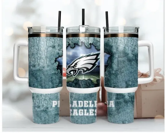 Philadelphia Eagles Football 40oz Tumbler with Handle