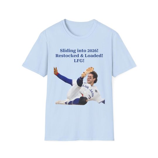 Ernie Clement Sliding into 2026 Restocked & Loaded LFG T-Shirt | Baseball Slide Graphic