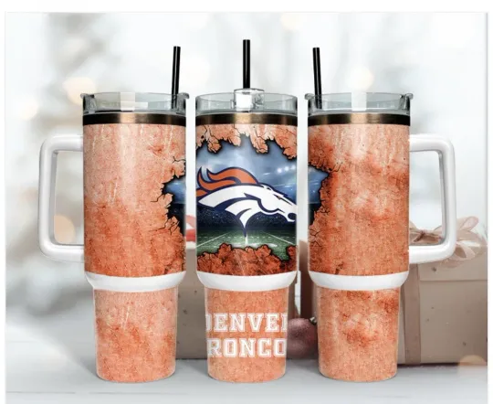 Denver Broncos Football 40 oz Tumbler with Handle