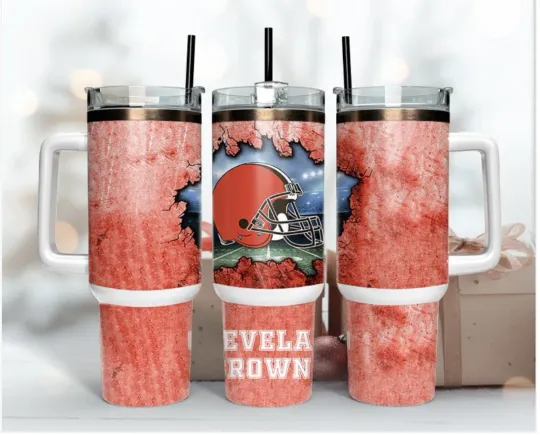 Cleveland Browns Football 40oz Tumbler with Handle