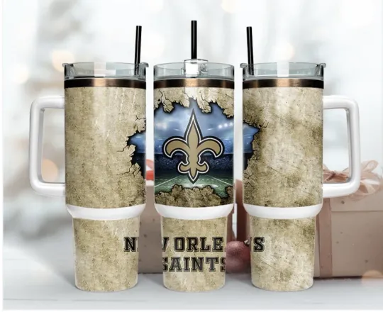 New Orleans Saints Football 40 oz Tumbler with Handle
