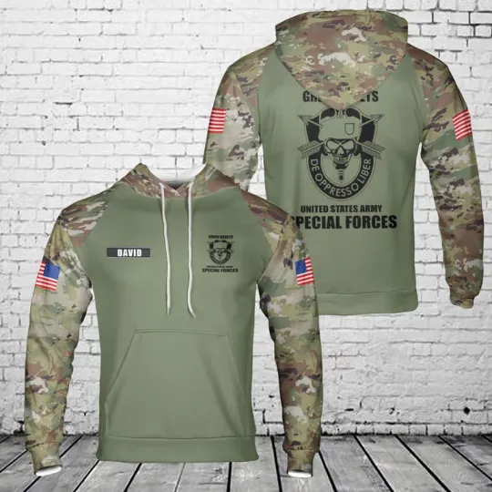 Custom Name US Army Green Beret Special Forces Hoodie 3D, Gift For Fans, Christmas Gift
