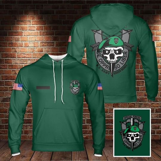 Custom Name US Army Green Beret Special Forces Hoodie 3D, Gift For Fans, Christmas Gift
