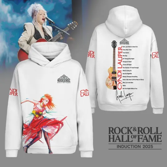 Discover Cyndi Lauper 2025 Rock and Roll Hall of Fame Hoodie Unisex All Sizes