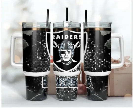 Las Vegas Raiders Football 40oz Tumbler with Handle