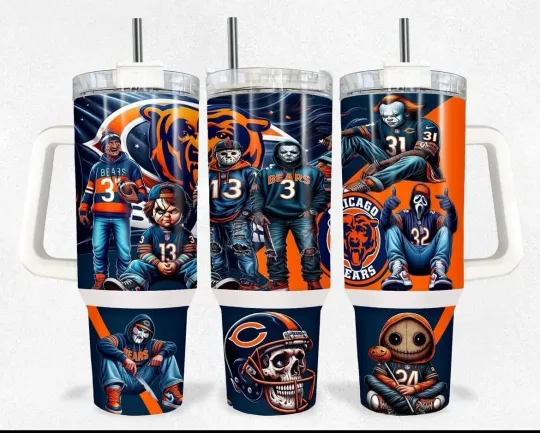 Discover Chicago Bears Horror Football 40oz Tumbler with Handle
